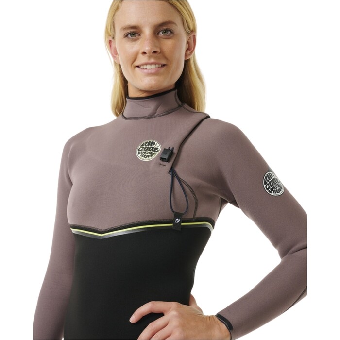 2024 Rip Curl Womens E-Bomb 4/3mm Zip Free Wetsuit 14KWFS - Eggplant